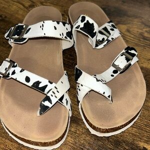 Cow Print Sandals